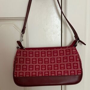 Red Patterned Shoulder Bag